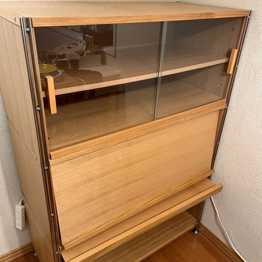 ユニットシェルフ　ステンレス　タモ材　無印良品　