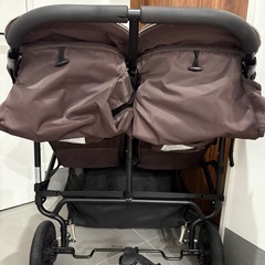 6月下旬から再掲　エアバギーココダブル　双子ベビーカー　ブラウンの画像