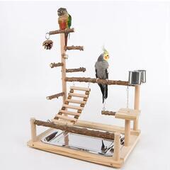 バード用アスレチックスタンド　パーチジム　小鳥 オカメインコ セキセイインコ 文鳥 遊び場 トレーニング 止まり木 吊り橋 タワーの画像