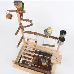 バード用アスレチックスタンド　パーチジム　小鳥 オカメインコ セキセイインコ 文鳥 遊び場 トレーニング 止まり木 吊り橋 タワーの画像
