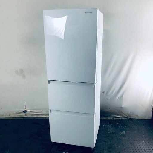ID:rg220316 【自社配送エリア内限定】パナソニック Panasonic 冷蔵庫 ファミリー 中古 2021年製 3ドア 335L スノーホワイト ファン式 左開き NR-C342GCL-W  【リユース品：状態B】【送料無料】【設置費用無料】