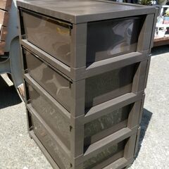お引取り限定/三重県/値引不可　中古　4段収納チェスト　　収納ケース（ブラウン）　（J-300）の画像