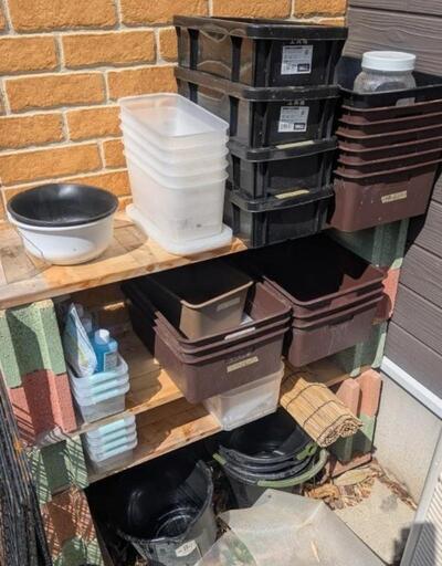 メダカ室外飼育ケース、バケツ、ネット等、多数まとめ売り！！