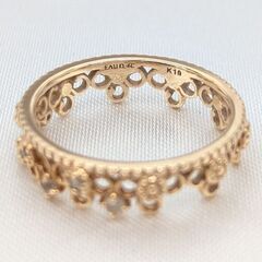 【EAUDOUCE 4℃】K10 イエローゴールド色石リング 7号☆Ａ品☆質屋 ユニオン本通店 オデュース4℃の画像