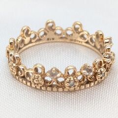 【EAUDOUCE 4℃】K10 イエローゴールド色石リング 7号☆Ａ品☆質屋 ユニオン本通店 オデュース4℃の画像