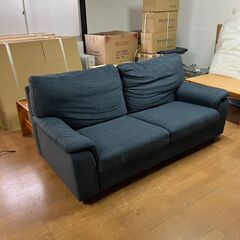  P0744 ファブリック 2人掛けソファ ブルーの画像