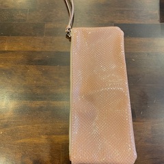 ビニールポーチ　ピンク　エンボス加工　スリッパ入れにオススメ