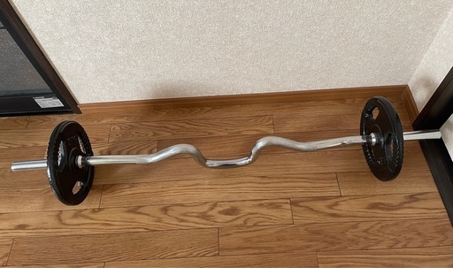 バーベル　 EZバー　 17kg 　プレート×2 値下げ不可
   　