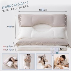 1〜3個 新品未使用【頚椎ケア枕】ダブルピロー肩こりいびき 低反発 安眠熟睡 防臭防ダニの画像