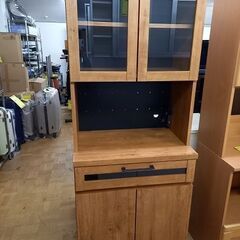 【FU2117】★2枚扉 食器棚 木目 ブラウン  キッチン家具...