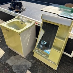 洗面台　洗面化粧台　鏡付き　W500 