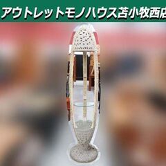 ※ガラス板1枚欠品 アンティーク調 卵型 飾り棚 直径45cm ...