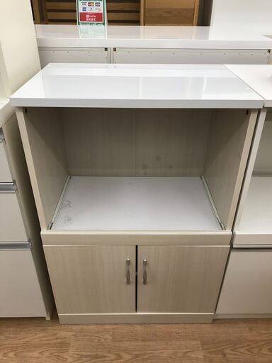 ★ジモティ割あり★  レンジ台 ホワイト H89×W60×D40 クリーニング済み KJ8919