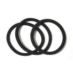 ヘアゴム各種セット（ピンク飾付2本・ブラック飾付2本・シンプルブラック約50本・クリップ）の画像