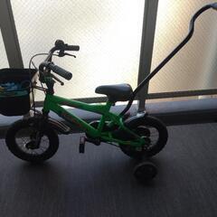 幼児用コマつき自転車の画像