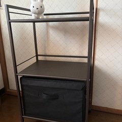 ＊スチールラック（キャスター付・こげ茶色）