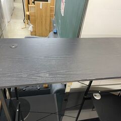 L字デスク　No.1994　パソコンデスク　ブラック　※剝がれあり　【リサイクルショップどりーむ荒田店】の画像
