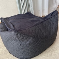 ビーズクッション　ビーズソファ　デニム風カバー