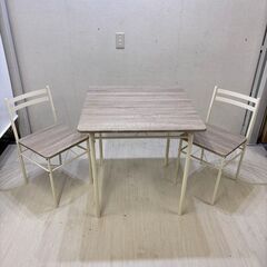  22772  2人掛けダイニングテーブル3点セット　椅子2脚 ...