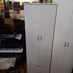 【FU2133】★2枚扉 ワードロープ 木目 ホワイト 家具 収...