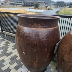 大型１２５センチ 水瓶 かめ ツボ 陶器 壺 岡山県