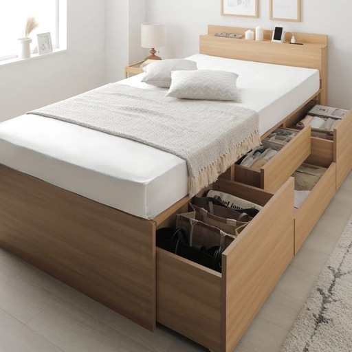 収納付きシングルベッド