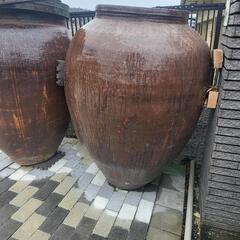 大型１２５センチ 水瓶 かめ ツボ 陶器 壺 岡山県