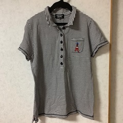 SONIA RYKIEL ストライプポロシャツ 44 半袖　綿100%