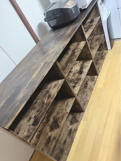 ワイドカラーボックス　キッチンカウンター　木目調