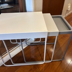 (本日引き取り無料))IKEA サイドテーブル(3台セット)の画像