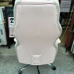 【動作保証あり】ハイバック リクライニングチェア フットレスト付 もこもこピンク【管理KRK1069】の画像