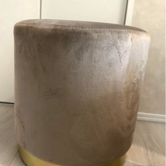 ロウヤ　オットマン　美品　椅子　グレー　ピンクの画像