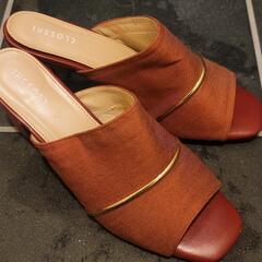【ほとんど未使用】えんじ色 サンダル👡の画像