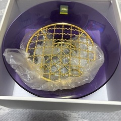 HOYA 保谷クリスタルガラス ローズボウル花器紫の画像