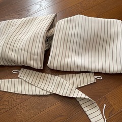 カーテン　110×100  2枚　オフホワイト　ストライプの画像
