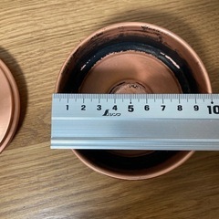 銅の墨池　小　書道　硯の画像