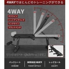 トレーニングベンチ フラットベンチ インクラインベンチ  折り畳み式の画像