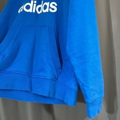 adidas ロゴパーカー ブルー 青 Mサイズの画像