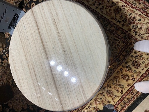 天然大理石　円形　ローテーブル