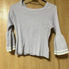 clear クリア　リブ　トップス　服