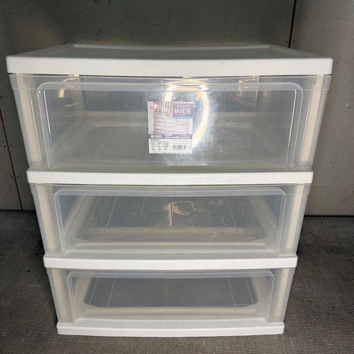 【781】ホワイト 3段 プラスチック衣類収納ケース