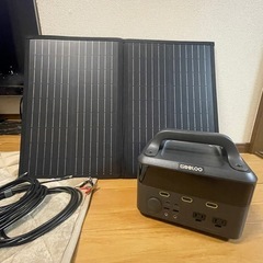 ポータブル電源　ソーラーパネル　電気ケトル　セットの画像
