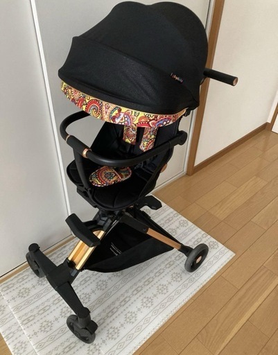 playkids ベビーカー b型 バギー 両対面式360°回転超軽量 ブラック　美品