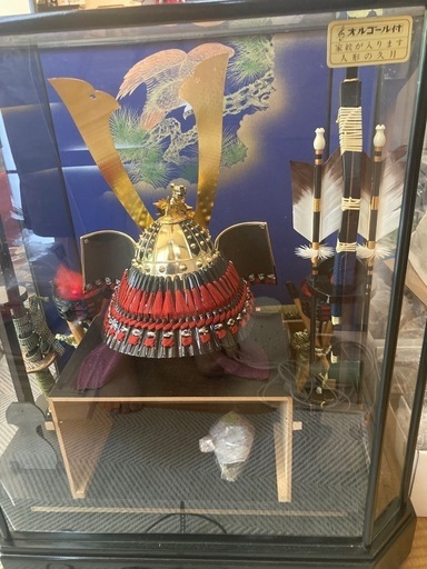 美品　久月　五月人形　ガラスケース付き　18号