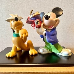 ミッキーマウス　陶器　五月人形・ミッキーミニーお雛様