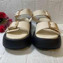 [セスト] 歩きやすい 靴づれしにくい 疲れにくい ダブルベルト 厚底 Lの画像