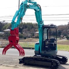 【J-0076】コベルコ SK30UR ミニ油圧ショベル 3t ユンボ バックホー 2ピースブーム 油圧ハサミ付 4wayマルチ ブレーカー(往復)配管 可変脚の画像