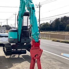 【J-0076】コベルコ SK30UR ミニ油圧ショベル 3t ユンボ バックホー 2ピースブーム 油圧ハサミ付 4wayマルチ ブレーカー(往復)配管 可変脚の画像