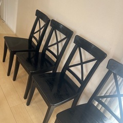 イス　ダイニングイス　IKEA 黒いイス