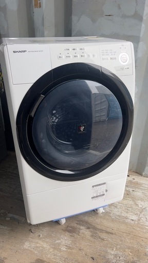 ❗️シャープ20年→右開き✨❗️ 7kgドラム式洗濯機✨SHARP ES-S7E-WR✨❗️分解洗浄済み配達無料❗️